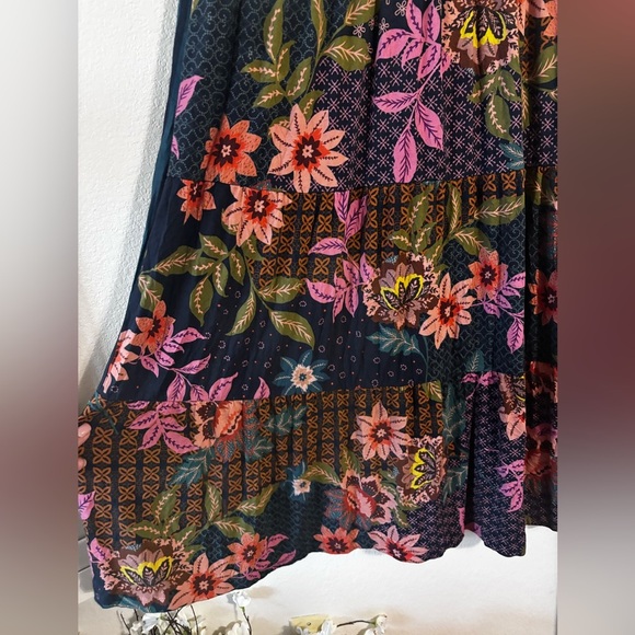 JOHNNY WAS DELFINO TIERED CAP SLEEVE MAXI DRESS Sz PXL - Picture 7 of 11